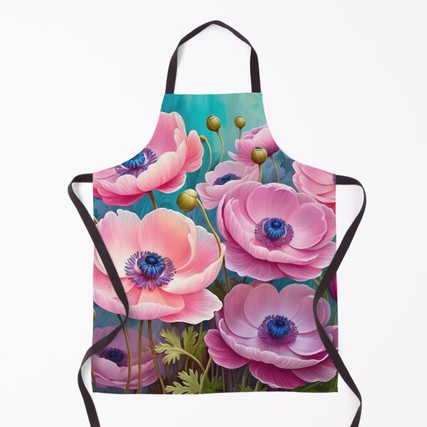 Item preview, Impressionist-Style picture of Pink Anemone Flowers designed and sold by Petalandfur.