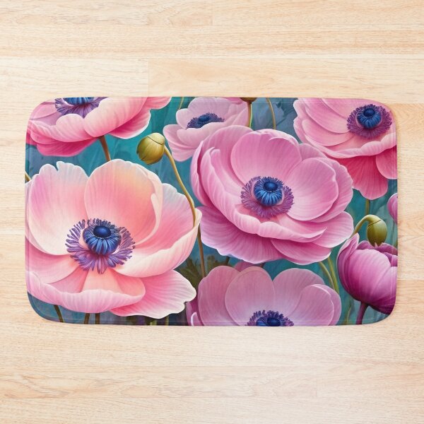 Item preview, Impressionist-Style picture of Pink Anemone Flowers designed and sold by Petalandfur.
