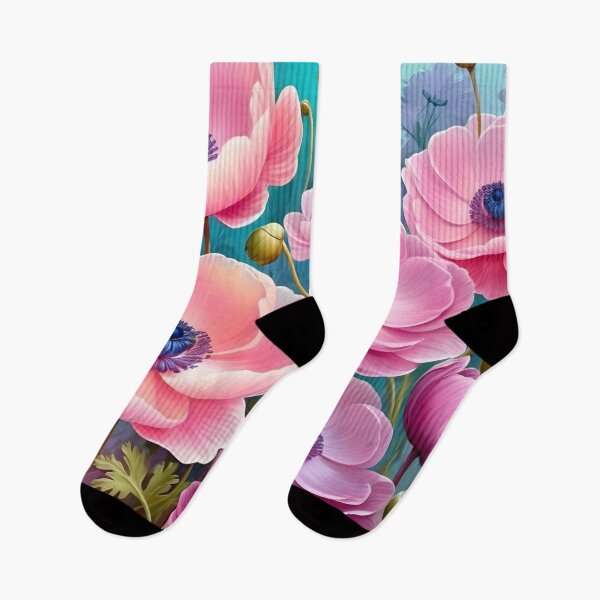 Item preview, Impressionist-Style picture of Pink Anemone Flowers designed and sold by Petalandfur.