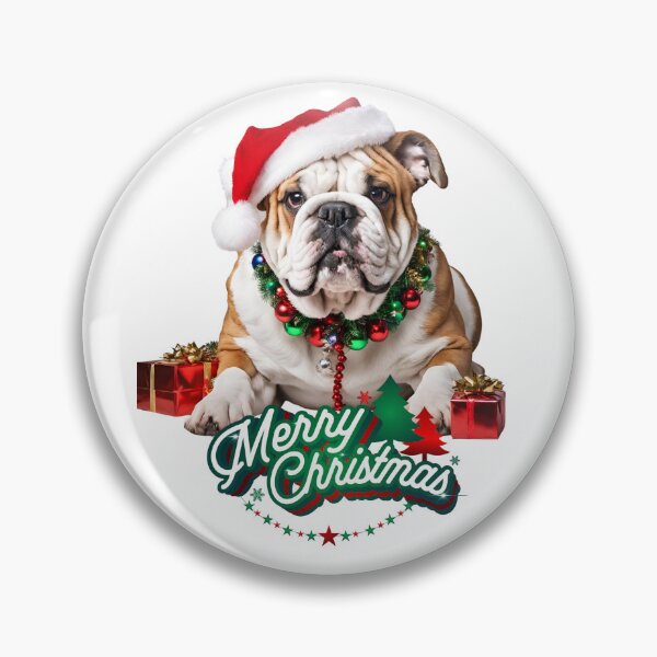Artikelvorschau, Santa Englische Bulldogge Frohe Weihnachten Ho Ho Ho! entworfen und verkauft von Fredster1966.