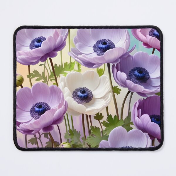 Item preview, Impressionist-Style picture of Lilac Anemone Flowers designed and sold by Petalandfur.
