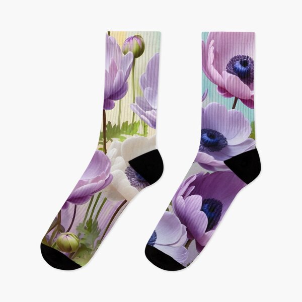 Item preview, Impressionist-Style picture of Lilac Anemone Flowers designed and sold by Petalandfur.