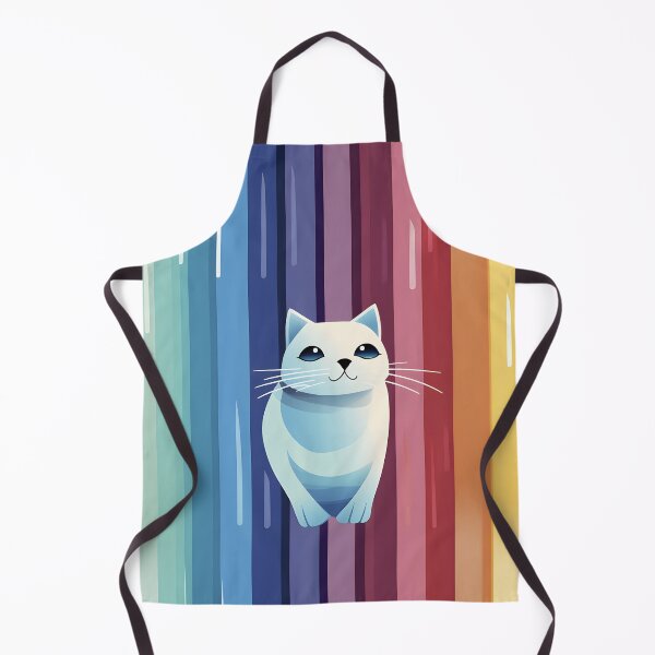 Artikelvorschau, Regenbogenfarbene Katze, lebendige abstrakte Tierillustration entworfen und verkauft von inkArtistryfine.