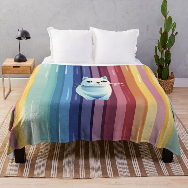 Item preview, Rainbow Hues Cat, Vibrant Abstract Animal Illustration" designed and sold by inkArtistryfine.