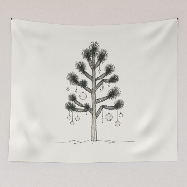 Item preview, Desert Holiday Charm - Minimalist Joshua Tree Line Art designed and sold by Retro Travel Design.