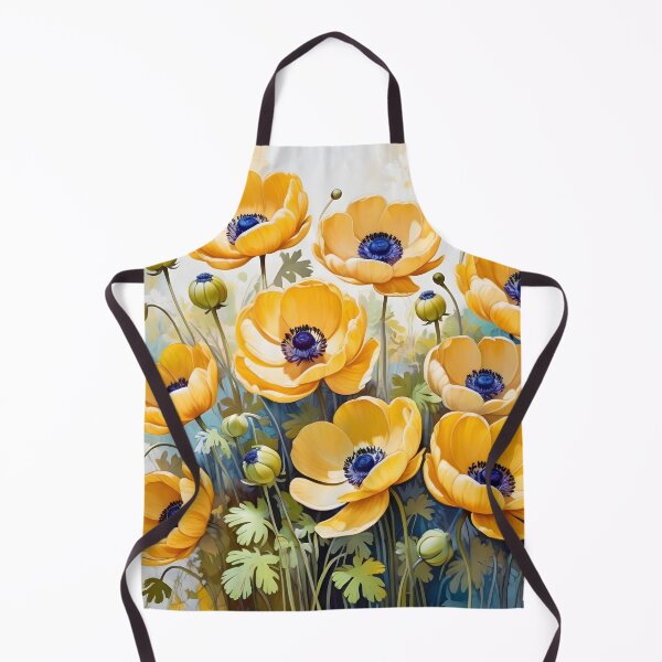 Item preview, Impressionist-Style picture of Yellow Anemone Flowers designed and sold by Petalandfur.
