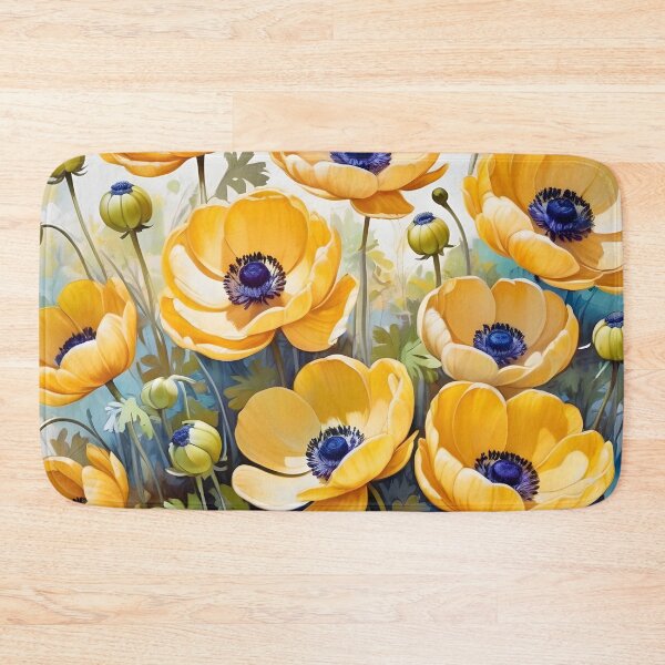 Item preview, Impressionist-Style picture of Yellow Anemone Flowers designed and sold by Petalandfur.