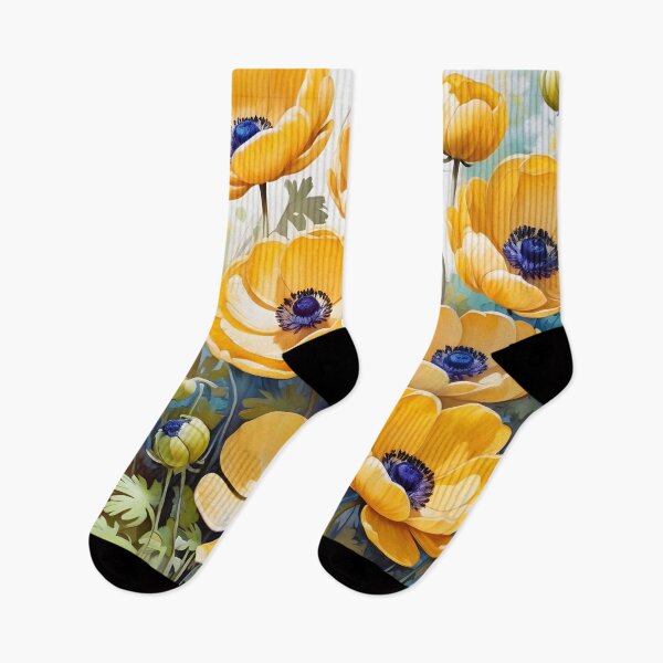 Item preview, Impressionist-Style picture of Yellow Anemone Flowers designed and sold by Petalandfur.