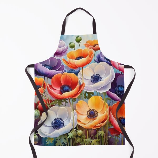 Item preview, Impressionist-Style picture of Colorful Anemone Flowers designed and sold by Petalandfur.