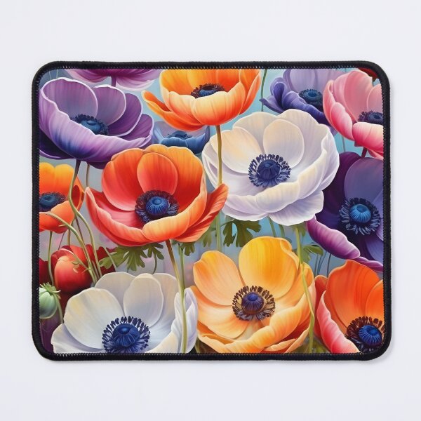 Item preview, Impressionist-Style picture of Colorful Anemone Flowers designed and sold by Petalandfur.