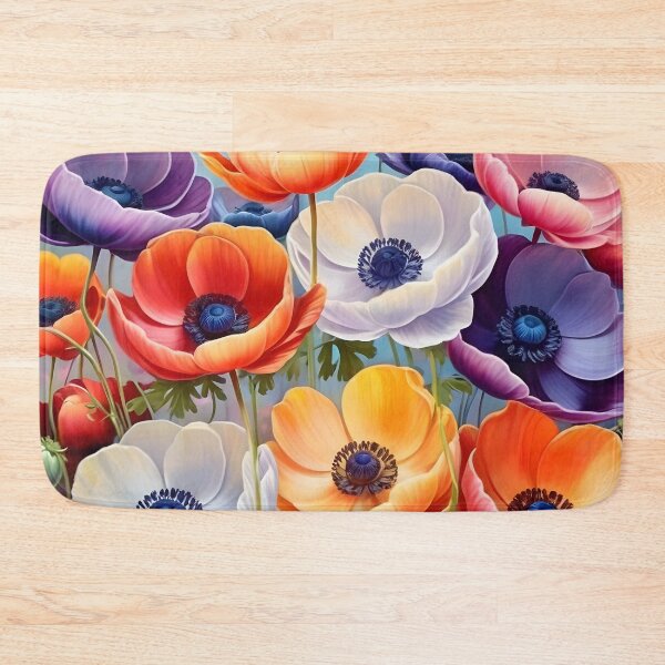 Item preview, Impressionist-Style picture of Colorful Anemone Flowers designed and sold by Petalandfur.