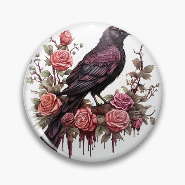 Item preview, Watercolor OxBlood Witch's Crow designed and sold by Mandayartstudio.