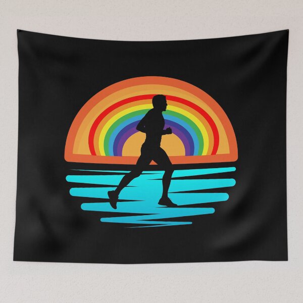 Item preview, Run silhouette on rainbow designed and sold by Rbnano.