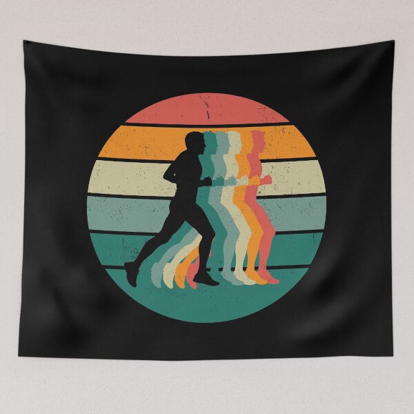 Item preview, Run silhouette on retro vintage screen designed and sold by Rbnano.