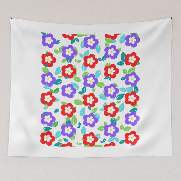 Item preview, Red and violet flowers art designed and sold by Rbnano.