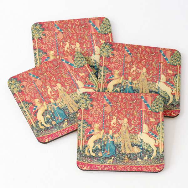 Item preview, LADY AND UNICORN Taste, Red Green Fantasy Flowers,Animals designed and sold by BulganLumini.