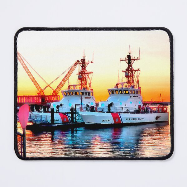 Item preview, U.S. Coast Guard Ships in Bellingham Bay at Sunset designed and sold by SeaChangeDesign.