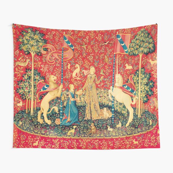 Item preview, LADY AND UNICORN Taste, Red Green Fantasy Flowers,Animals designed and sold by BulganLumini.