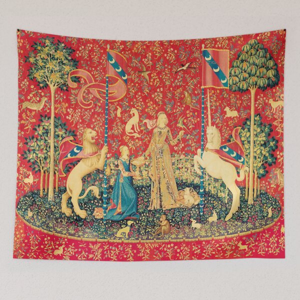 Item preview, LADY AND UNICORN Taste, Red Green Fantasy Flowers,Animals designed and sold by BulganLumini.