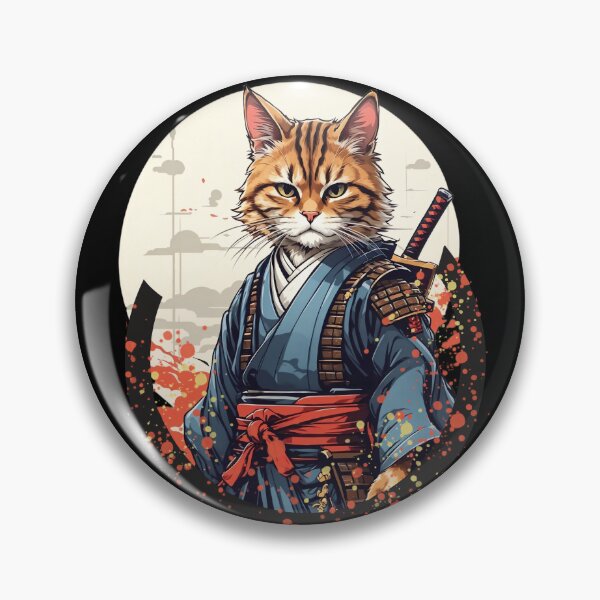 Item preview, The Spirit of Bushido in Cat Form, Honor, and Nine Lives designed and sold by Gooddaycanvas.