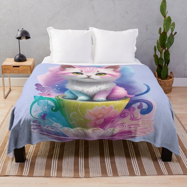Item preview, Cute Kitten in a Cup designed and sold by NettiesWallArt.