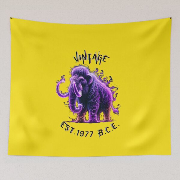 Item preview, Neon Purple Smoke Woolly Mammoth Art - Vintage Est. 1977 B.C.E. designed and sold by Matt's Artificial Nature.