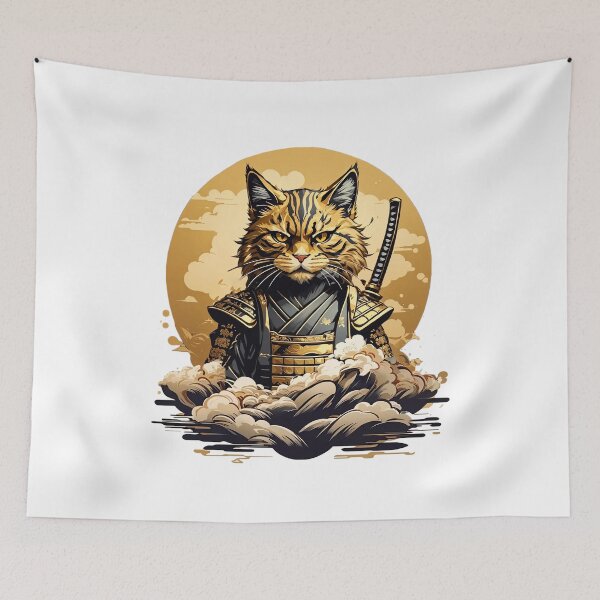 Item preview, The Spirit of Bushido in Cat Form, Honor, and Nine Lives designed and sold by Gooddaycanvas.