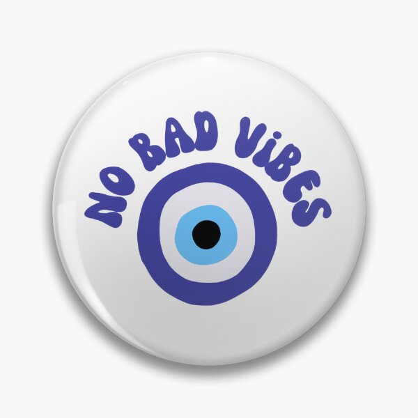 Item preview, No bad vibes evil eye blue designed and sold by adesignworld.
