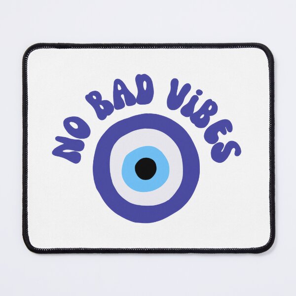 Item preview, No bad vibes evil eye blue designed and sold by adesignworld.