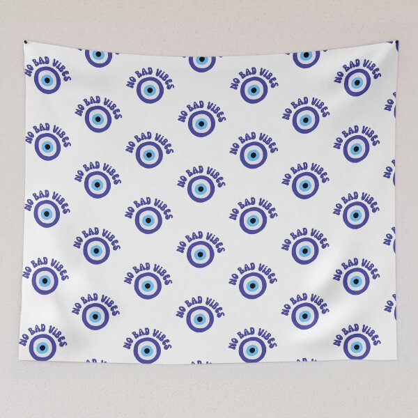Item preview, No bad vibes evil eye blue designed and sold by adesignworld.
