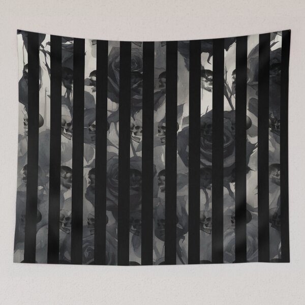 Item preview, Skull and Roses Gothic Pattern Hard black and white designed and sold by cr6zym1nd.