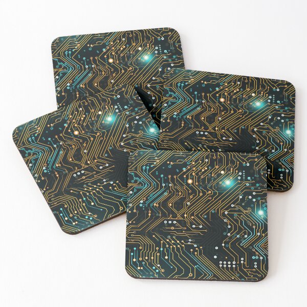 Item preview, Orange Circuit Board Electronic Repeating Pattern  designed and sold by NikkofTime.