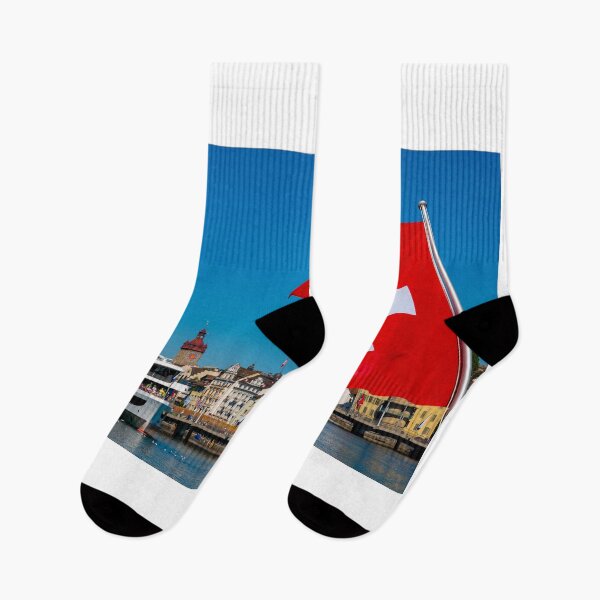 Item preview, Swiss Flag in City of Lucerne with Lake designed and sold by Mats Silvan.