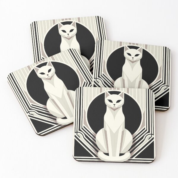 Item preview, Modern Art Deco Cat - Contemporary Feline Elegance designed and sold by bsilvia.
