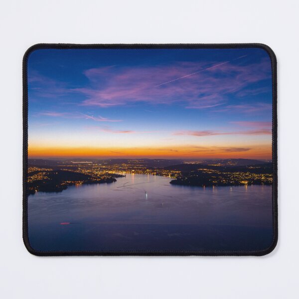 Item preview, Aerial View over Lake Lucerne and Mountain in Dusk designed and sold by Mats Silvan.
