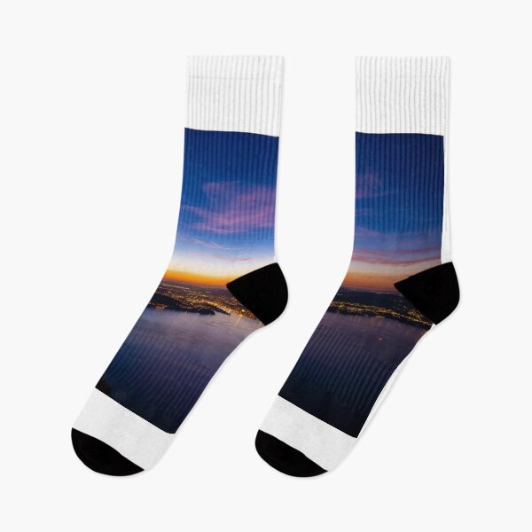 Item preview, Aerial View over Lake Lucerne and Mountain in Dusk designed and sold by Mats Silvan.