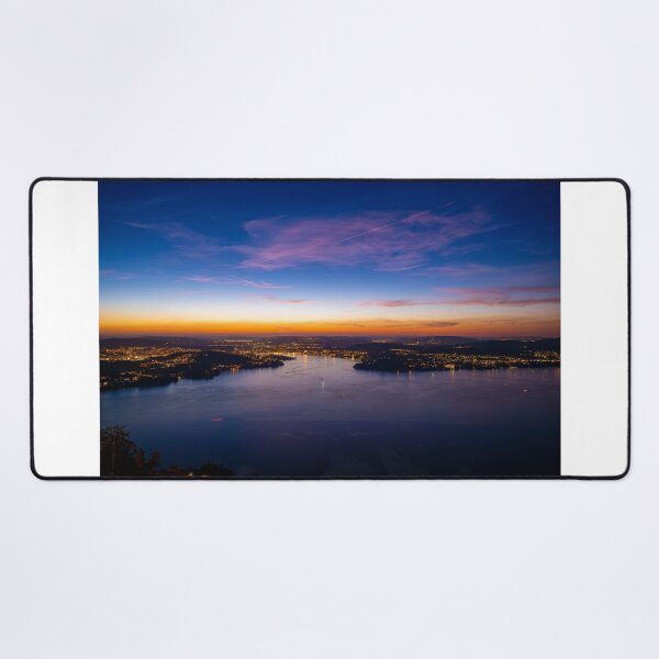 Item preview, Aerial View over Lake Lucerne and Mountain in Dusk designed and sold by Mats Silvan.