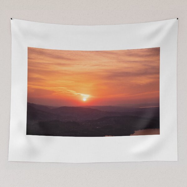 Item preview, Aerial View over Lake Lucerne and Mountain in Sunset designed and sold by Mats Silvan.