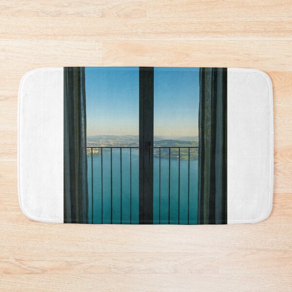 Item preview, Window View with Balcony over Lake Lucerne and Mountain designed and sold by Mats Silvan.