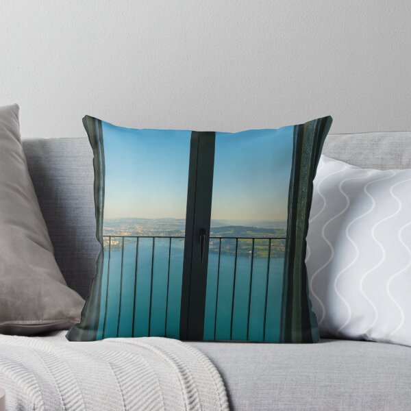 Item preview, Window View with Balcony over Lake Lucerne and Mountain designed and sold by Mats Silvan.