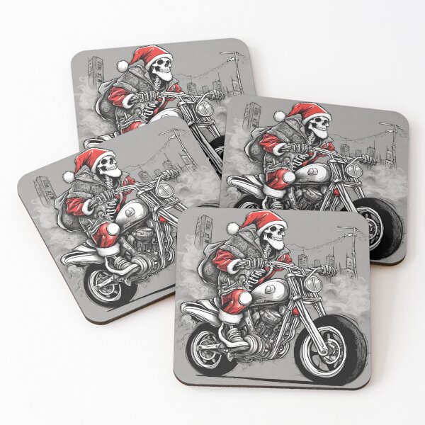 Item preview, Cool Skeleton Santa biker rider designed and sold by Lost Highway Horror..