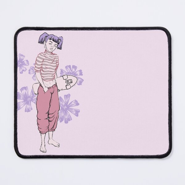 Item preview, Surfskate girl with flowers designed and sold by motylanoga.