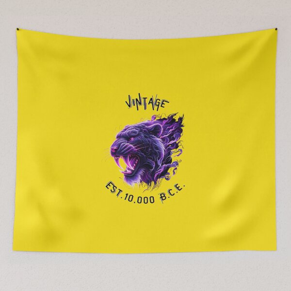 Item preview, Vintage Est. 10,000 BCE - Neon Purple Smoke Saber-toothed Cat designed and sold by Matt's Artificial Nature.