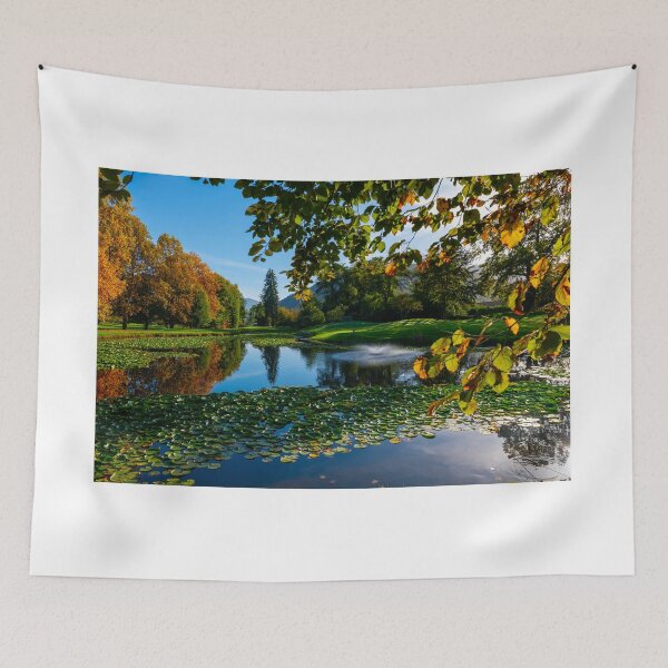Item preview, Golf Course with Water Pond and Autumn Trees designed and sold by Mats Silvan.