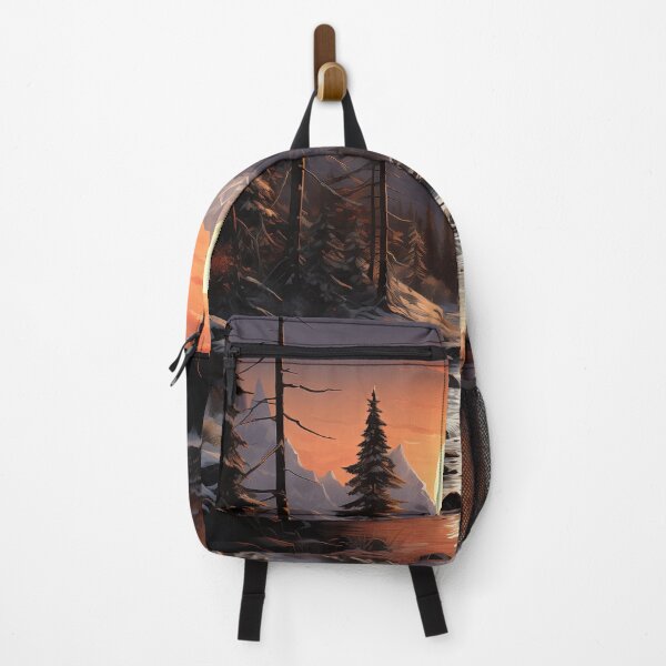 Item preview, Tranquil Winter River Sunset - Scenic Art Print designed and sold by SlayerOfKings.