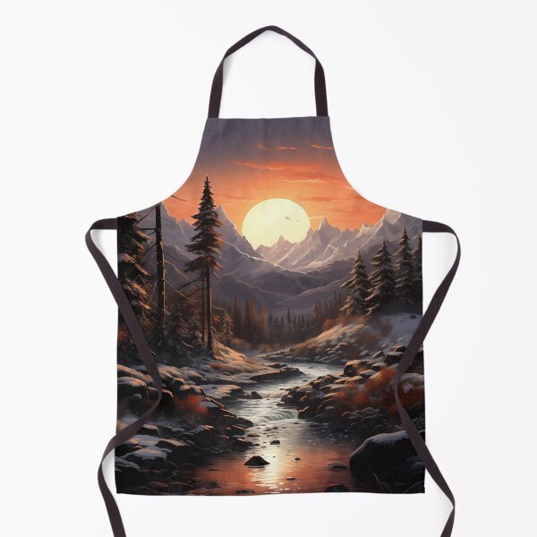 Item preview, Tranquil Winter River Sunset - Scenic Art Print designed and sold by SlayerOfKings.
