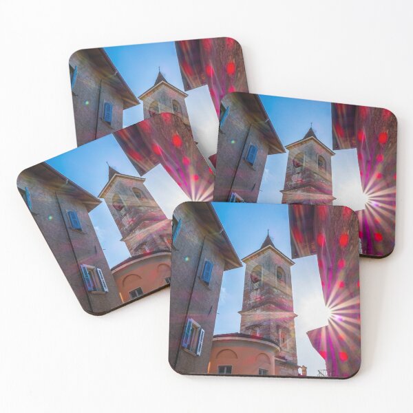 Item preview, City Road with Old House and Church Tower with Sunbeam and Lens Flare designed and sold by Mats Silvan.