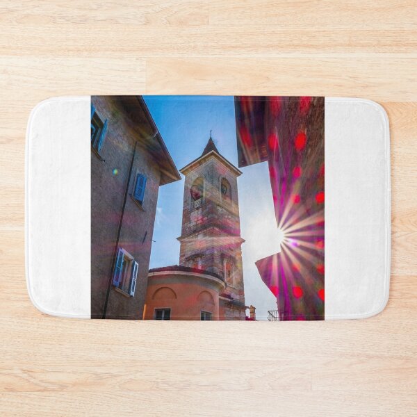 Item preview, City Road with Old House and Church Tower with Sunbeam and Lens Flare designed and sold by Mats Silvan.
