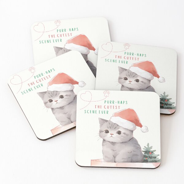 Item preview, Purr-haps the cutest scene ever, Christmas kitten in the box designed and sold by Cherrita07.