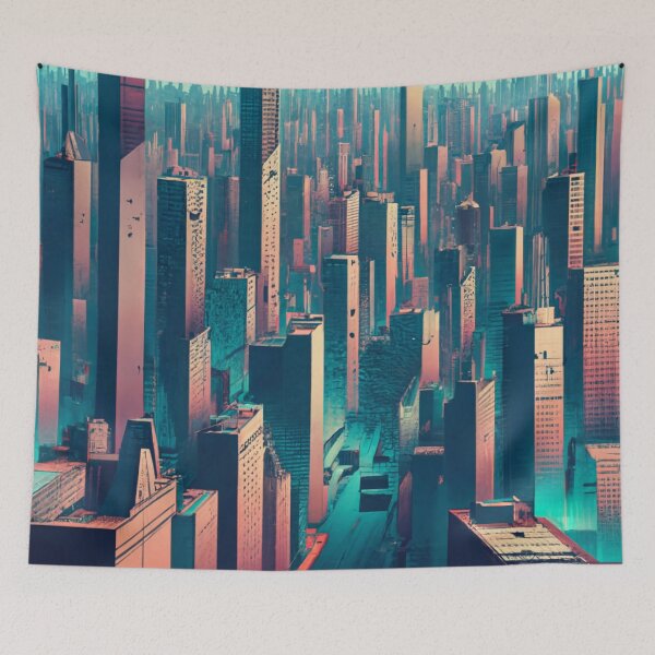 Item preview, High-Tech Gloom Discover Dystopian Cityscape designed and sold by Tamas Das.